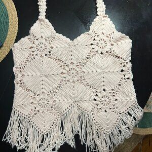 Crochet top cream/ecru